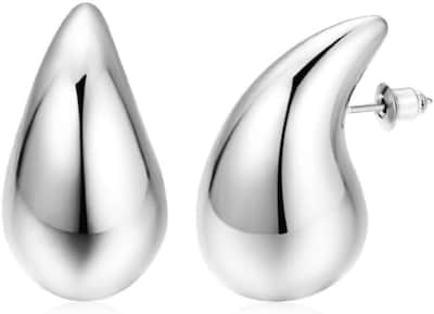 Foto 2 | Aretes Tipo Gota Mink Plateados para Mujer