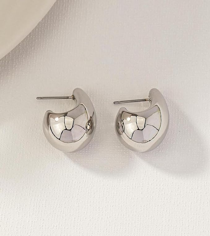 Foto 5 pulgar | Aretes Tipo Gota Mink Plateados para Mujer