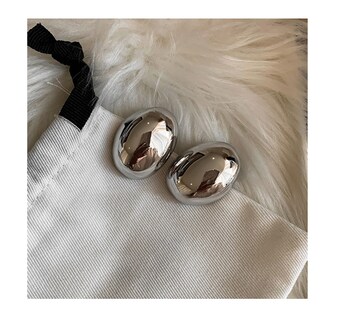 Foto 1 | Aretes para Mujer Gruesos Elegantes Chapa Plateados