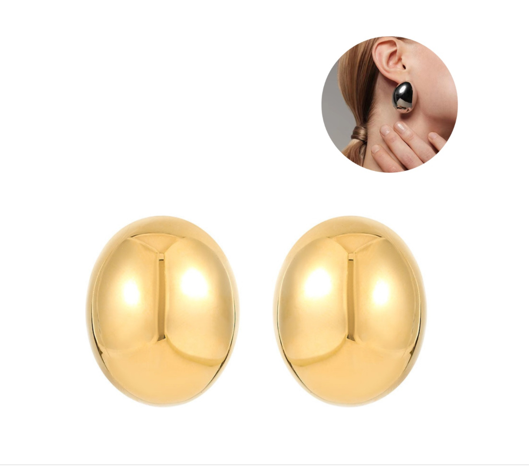 Foto 3 pulgar | Aretes para Mujer Gruesos Elegantes Chapa Plateados
