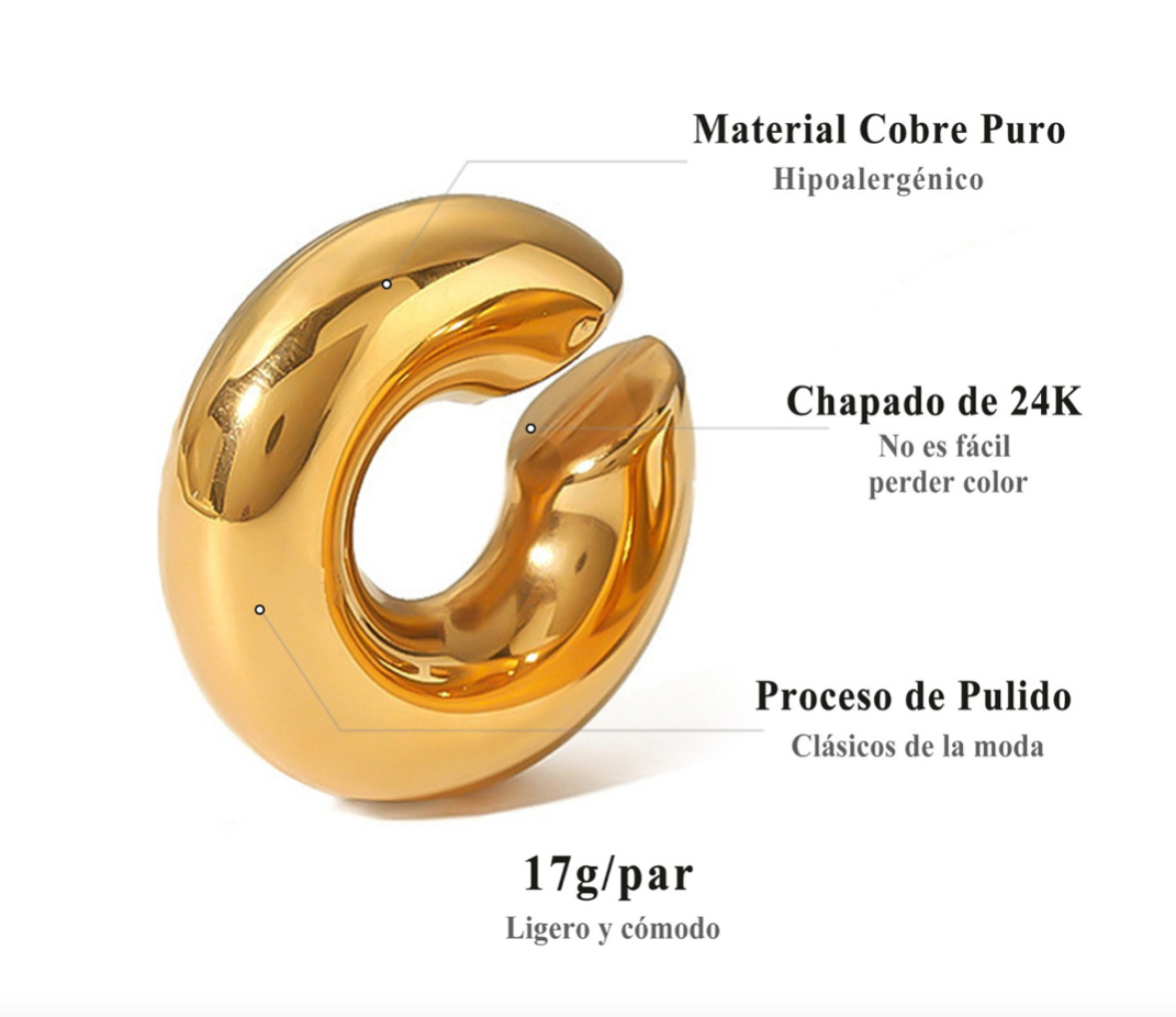 Foto 2 | Aretes Wünd Dorados de Acero Inoxidable para Mujer