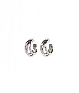 Foto 1 | Aretes Arracadas Triple Aro Plateadas