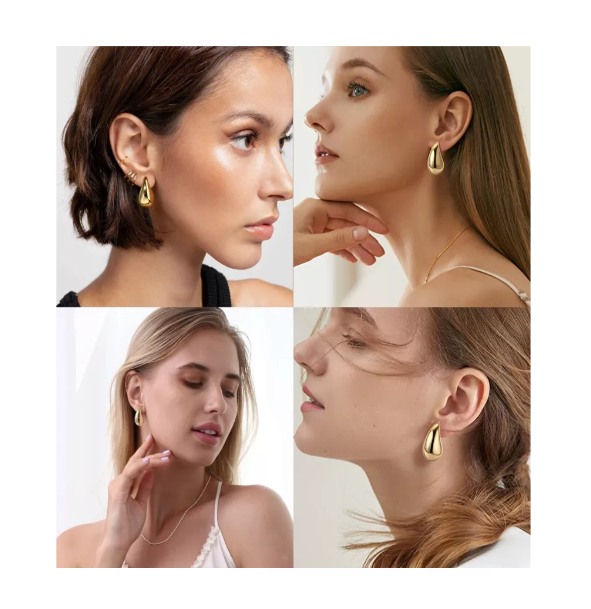 Foto 4 pulgar | Aretes Belug Dorados para Mujer