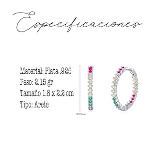 Foto 4 | Aretes de Plata con Circonias para Mujer