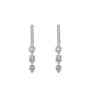 Foto 1 | Aretes Pendientes Con Circonias En Formas
