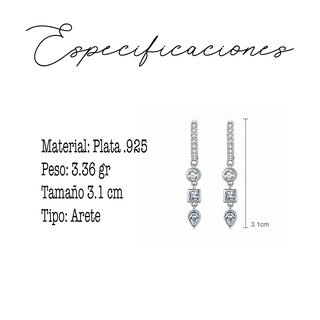 Foto 4 | Aretes Pendientes Con Circonias En Formas