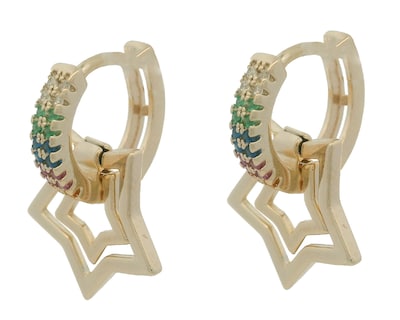 Foto 6 | Kit Aretes Estrellas y Perlas Chapa de Oro de 18k Horoz Ch72