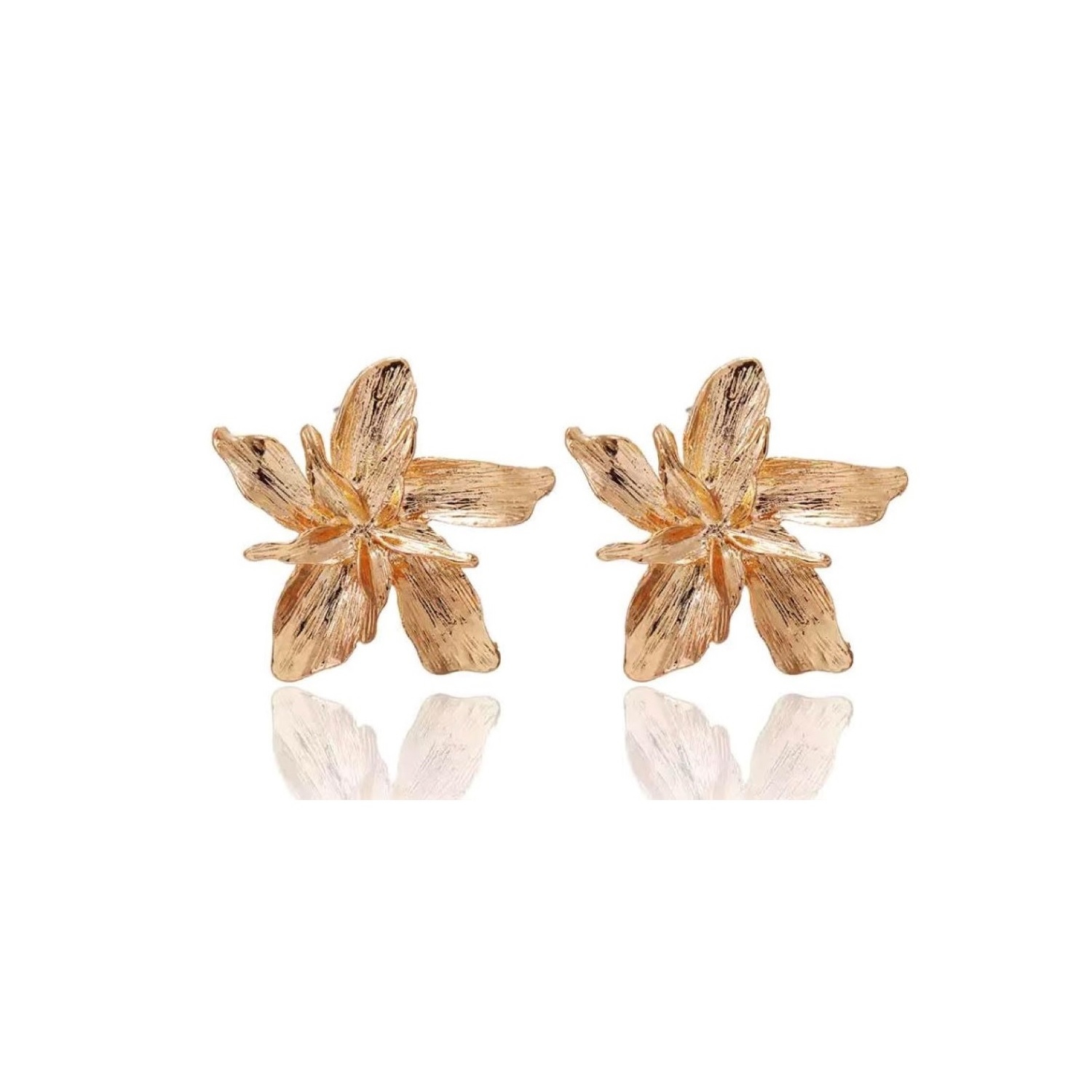 Aretes de Flor Dorados para Mujer-Venta Internacional