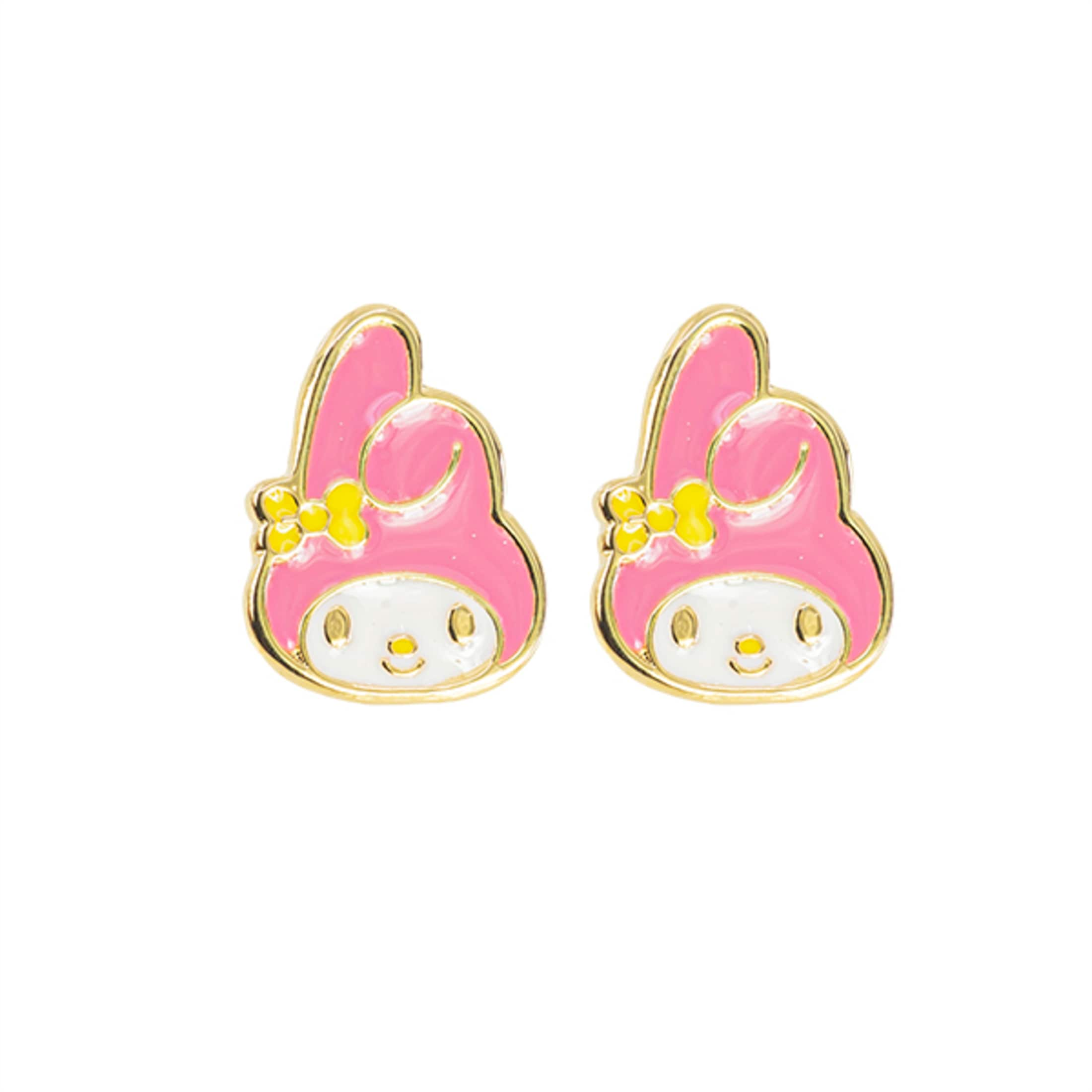 Aretes Hello Kitty & Friends My Melody Chapa De Oro Y Resina $109