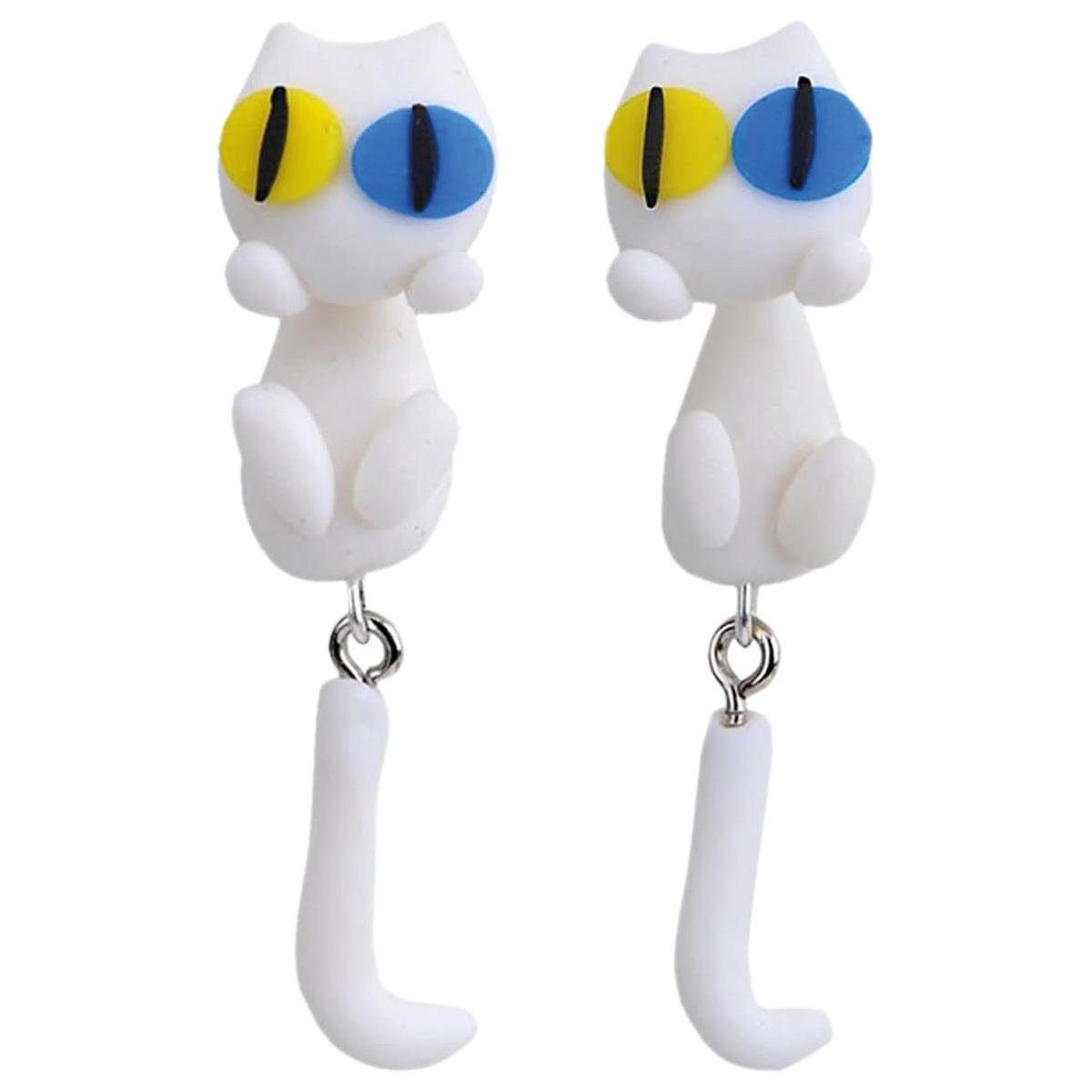 Pendientes De Gatos High Monaco  Mxnrr-001 1 Pieza Blanco