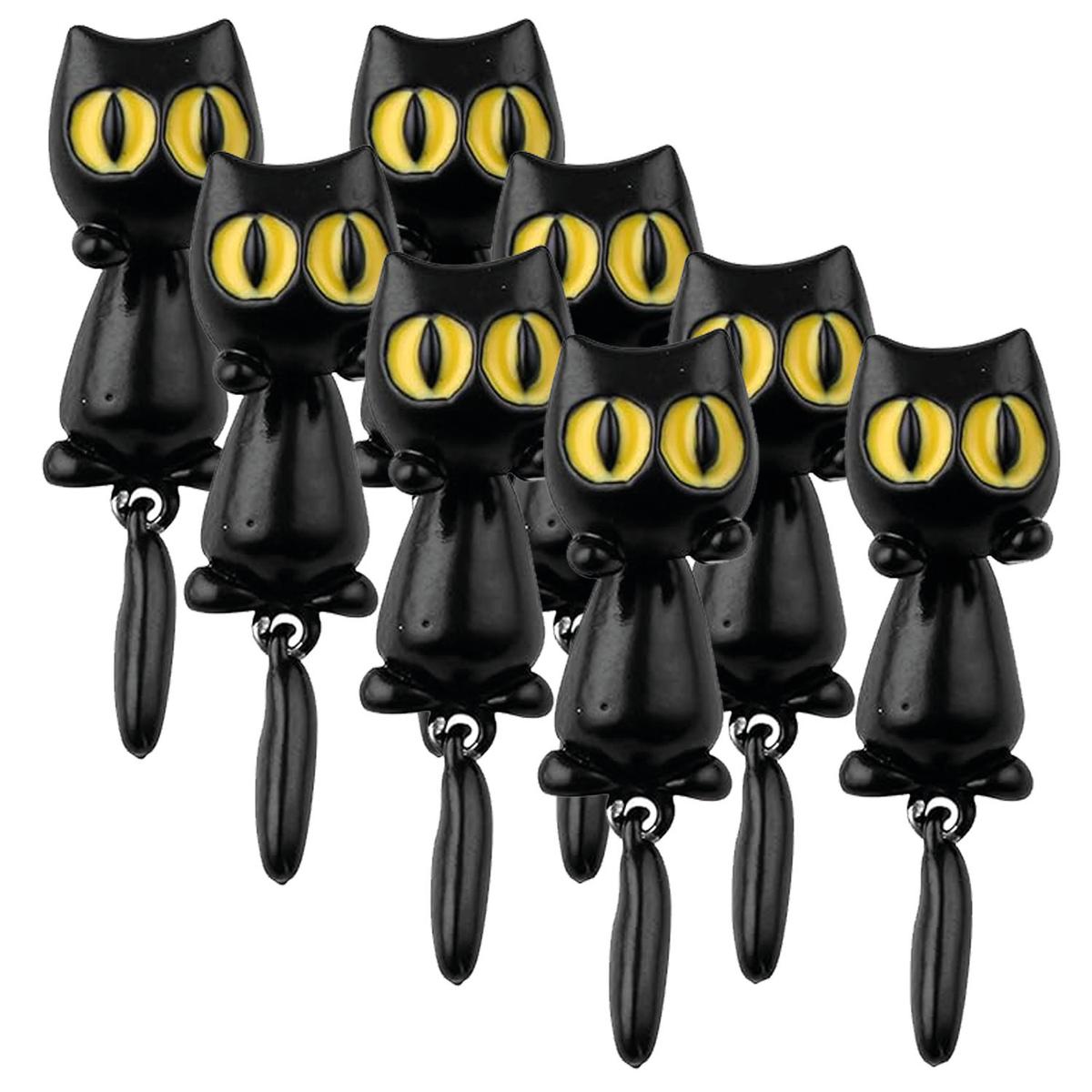 Pendientes De Metal High Monaco  Mxura-004 4 Piezas Negro