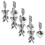 Pendientes Con Corazones Ventdepot Mxove-004 4 Piezas Plata