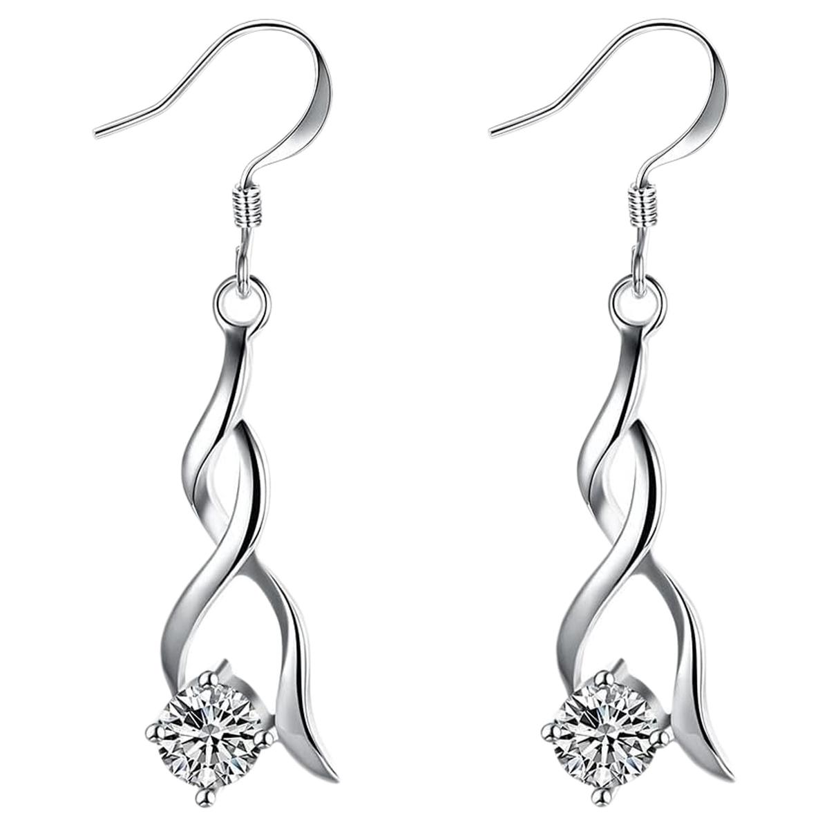 Aretes En Espiral Ventdepot Mxisp-001 1 Pieza Plata