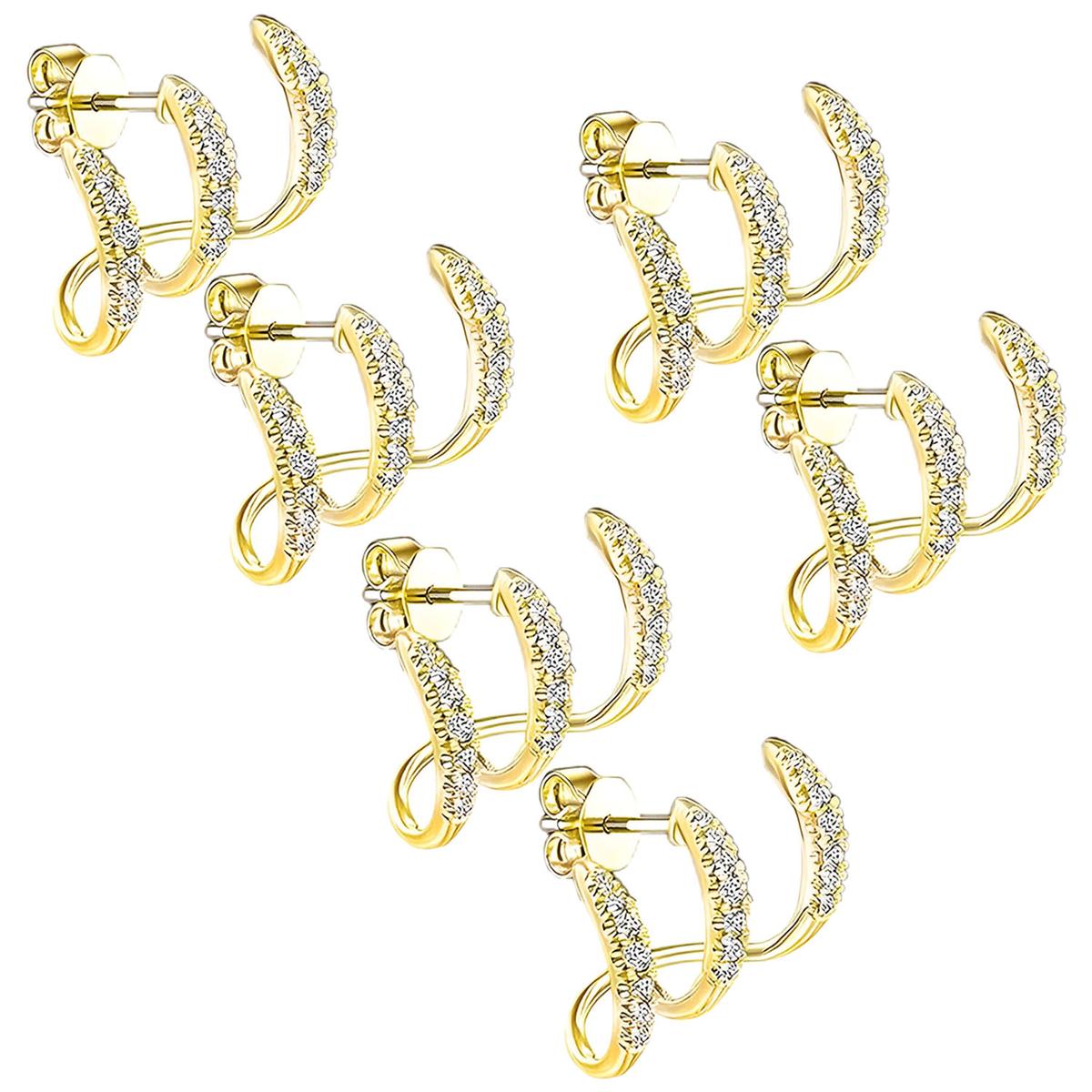 Tuerca Pendientes Ventdepot Mxcuv-003 3 Piezas Oro