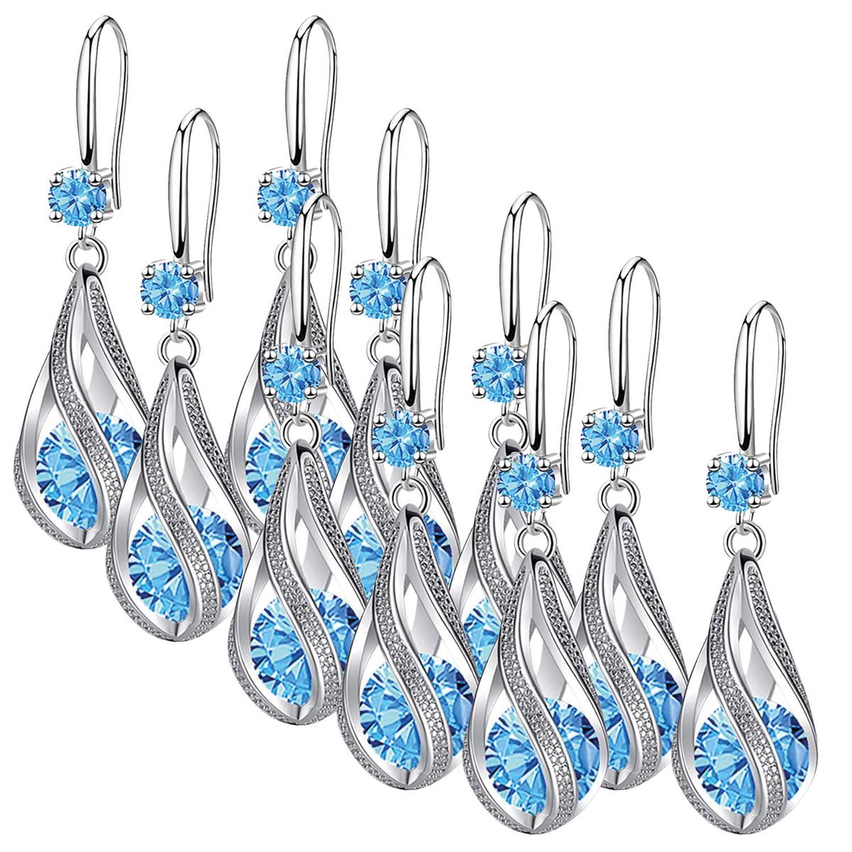 Par De Aretes Largos Ventdepot Mxroz-005 5 Piezas Plata