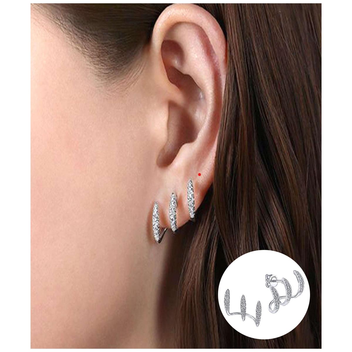 Foto 4 pulgar | Aretes Elegantes Ventdepot Mxurv-005 5 Piezas Plata