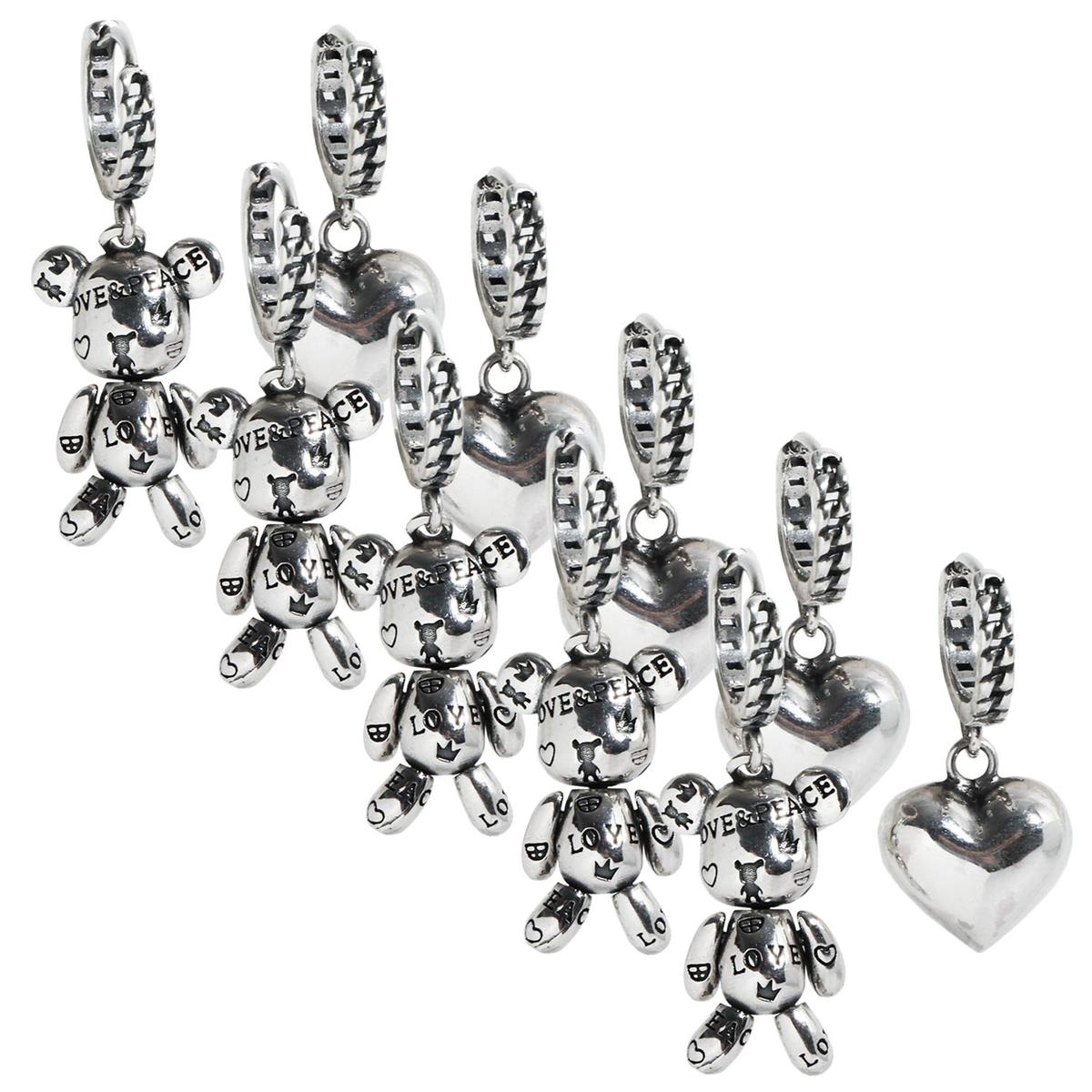 Aretes Bonitos Ventdepot Mxove-005 5 Piezas Plata