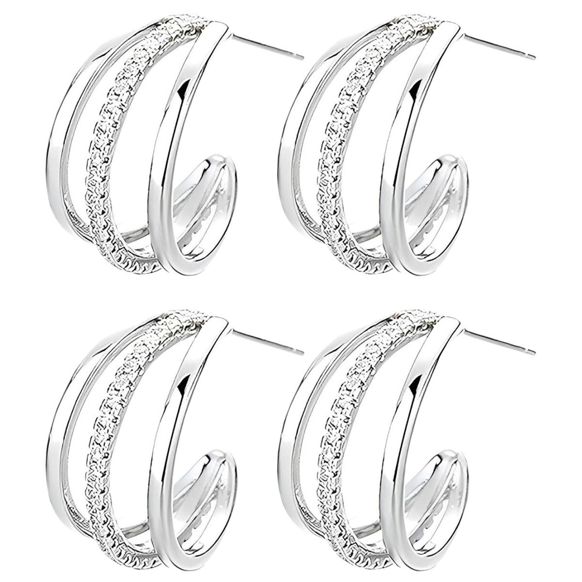 Par De Aretes Ventdepot Mxrgg-002 2 Piezas Plata