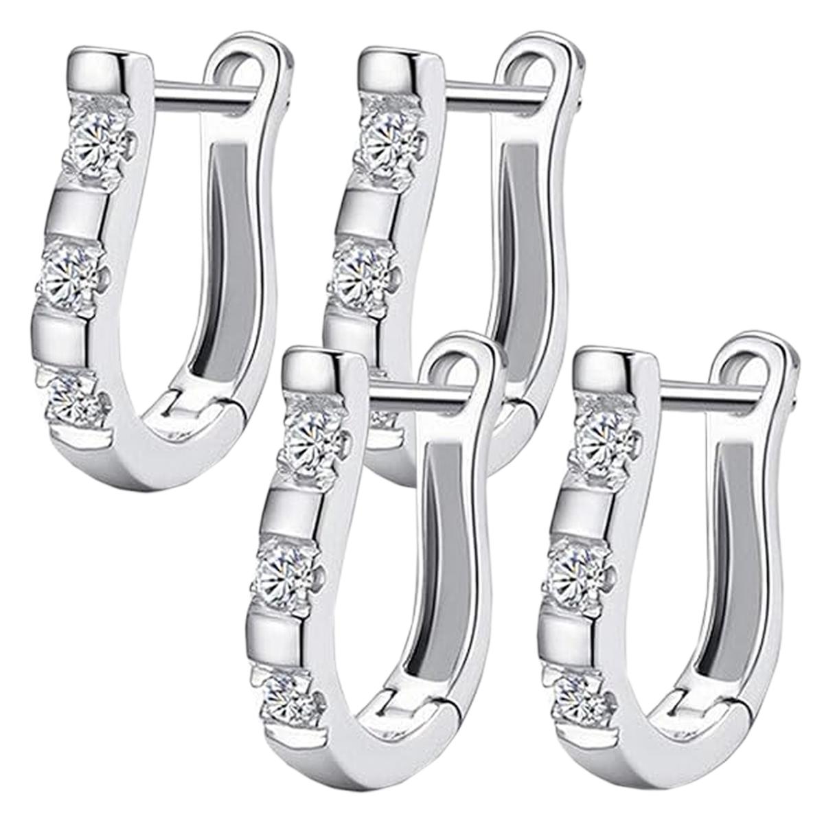 Pendientes En U Ventdepot Mxohs-002 2 Piezas Plata