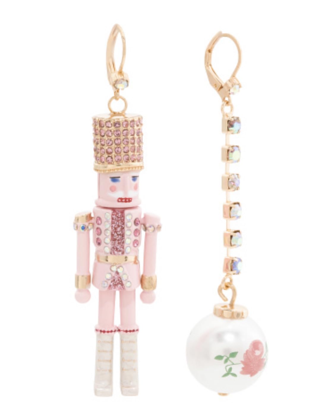 Pendientes Betsey Johnson Cascanueces Con Forma De Bola Lineal Que No Coinciden - Venta Internacional.