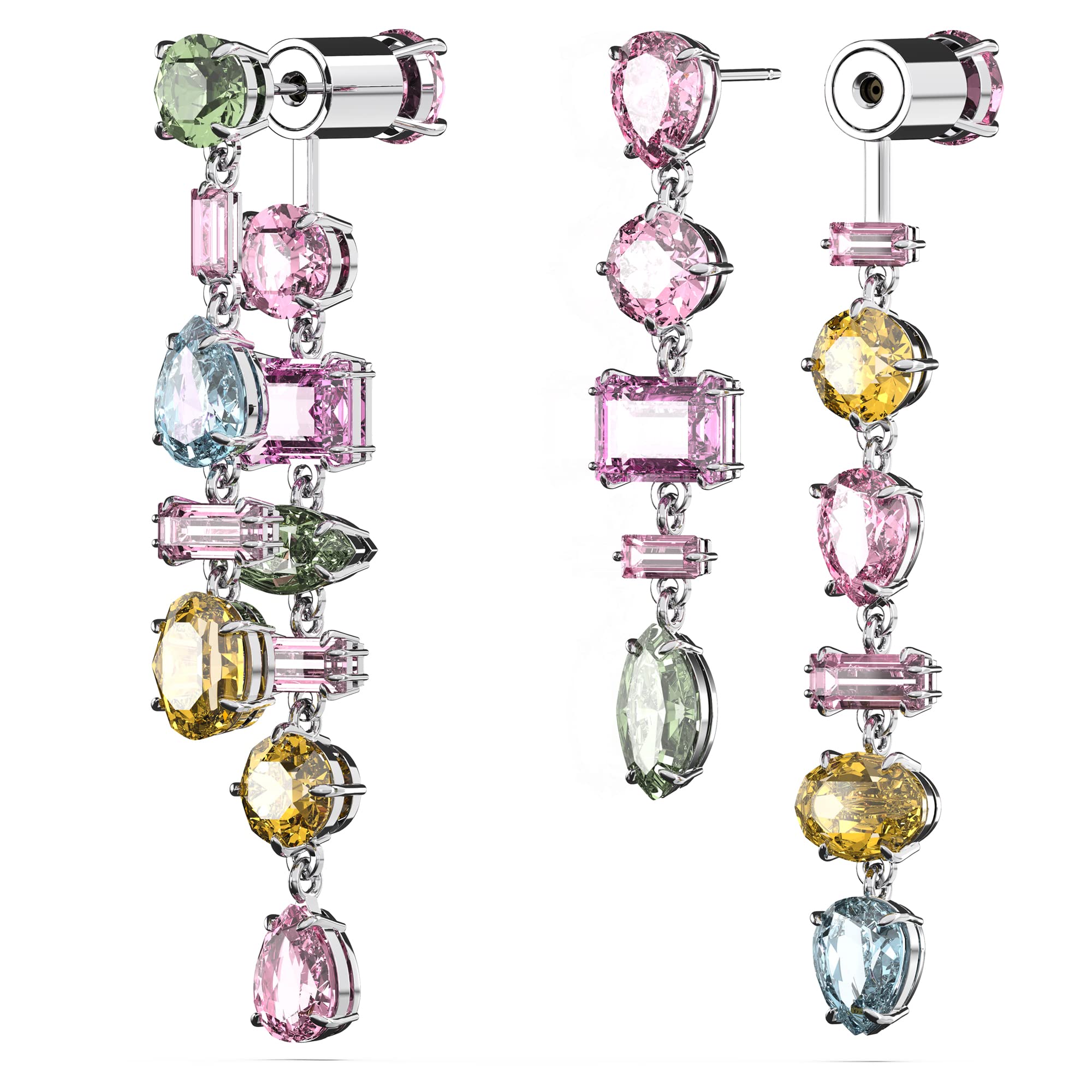 Foto 4 pulgar | Pendientes Swarovski Gema Drop Asimétricos Multicolores Rhodi - Venta Internacional.