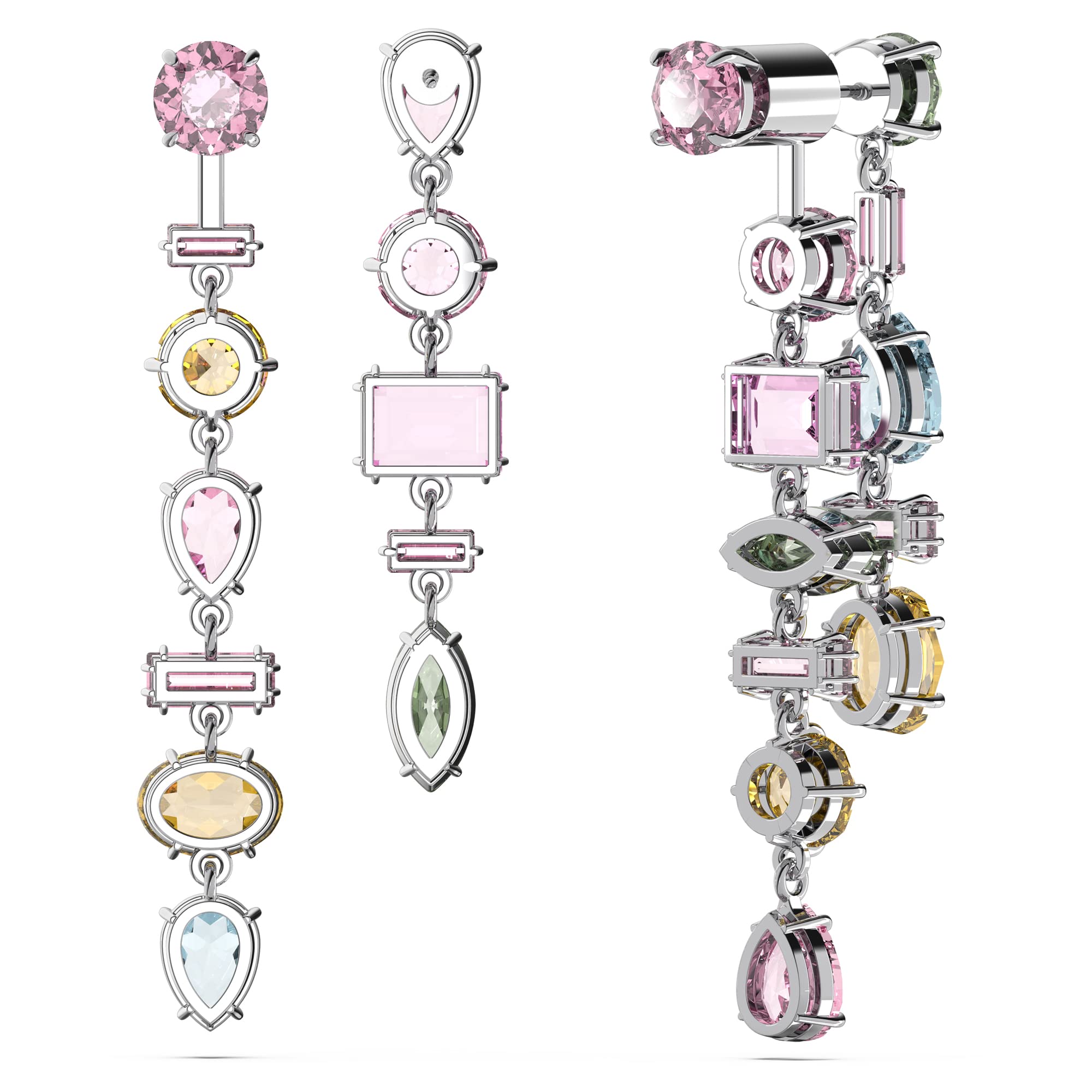 Foto 5 pulgar | Pendientes Swarovski Gema Drop Asimétricos Multicolores Rhodi - Venta Internacional.