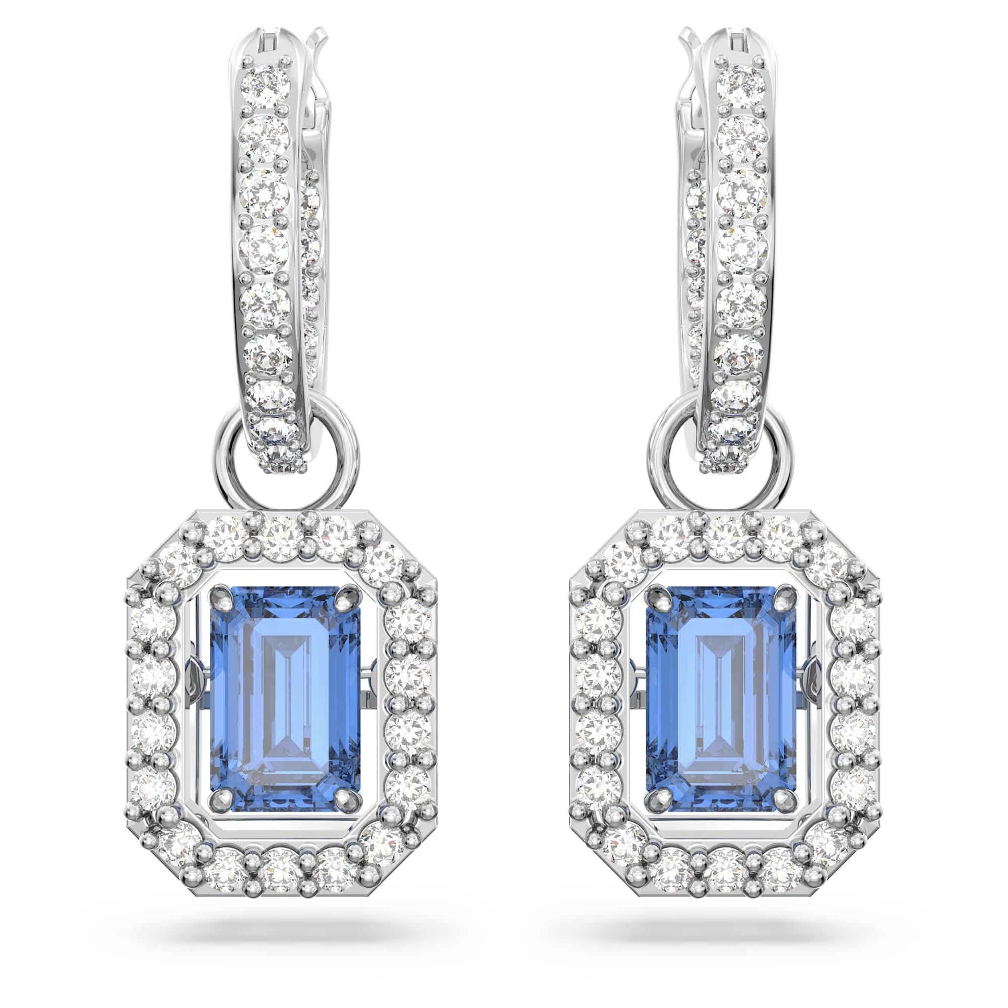 Foto 3 pulgar | Pendientes Swarovski Una Octagon Azul Con Circonita Swarovski - Venta Internacional.