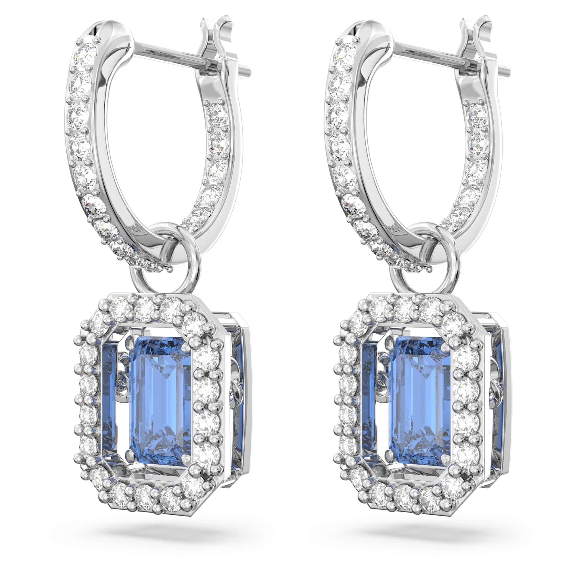 Foto 4 pulgar | Pendientes Swarovski Una Octagon Azul Con Circonita Swarovski - Venta Internacional.