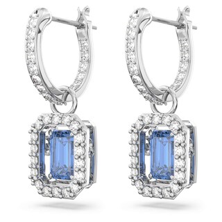 Foto 3 | Pendientes Swarovski Una Octagon Azul Con Circonita Swarovski - Venta Internacional.