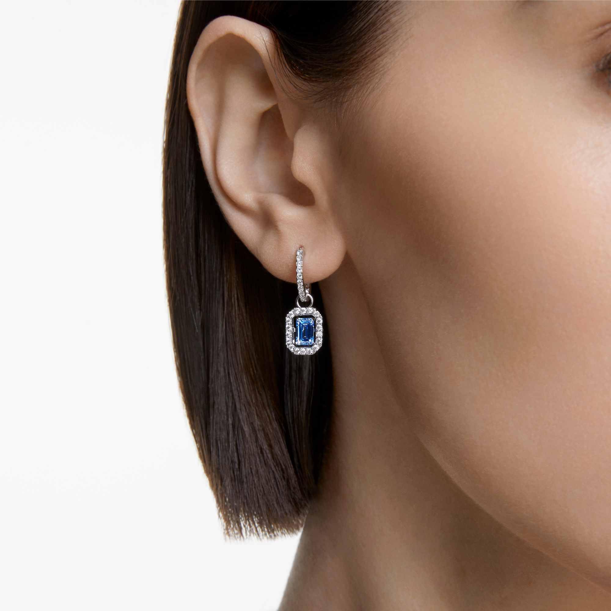 Foto 6 pulgar | Pendientes Swarovski Una Octagon Azul Con Circonita Swarovski - Venta Internacional.