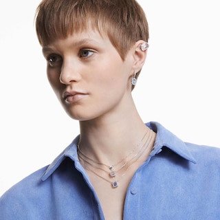 Foto 6 | Pendientes Swarovski Una Octagon Azul Con Circonita Swarovski - Venta Internacional.
