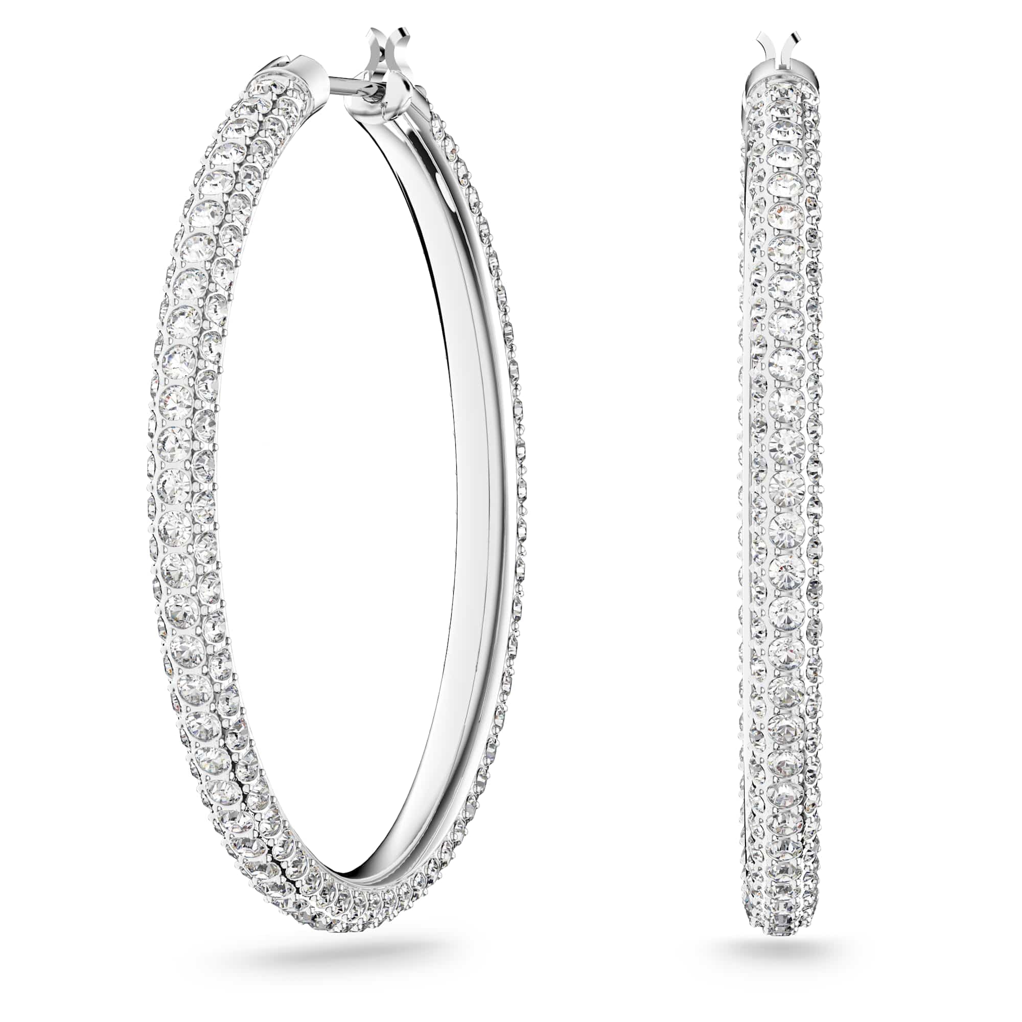 Pendientes Swarovski Dextera Hoop Con Cristales Blancos Para Mujer - Venta Internacional.