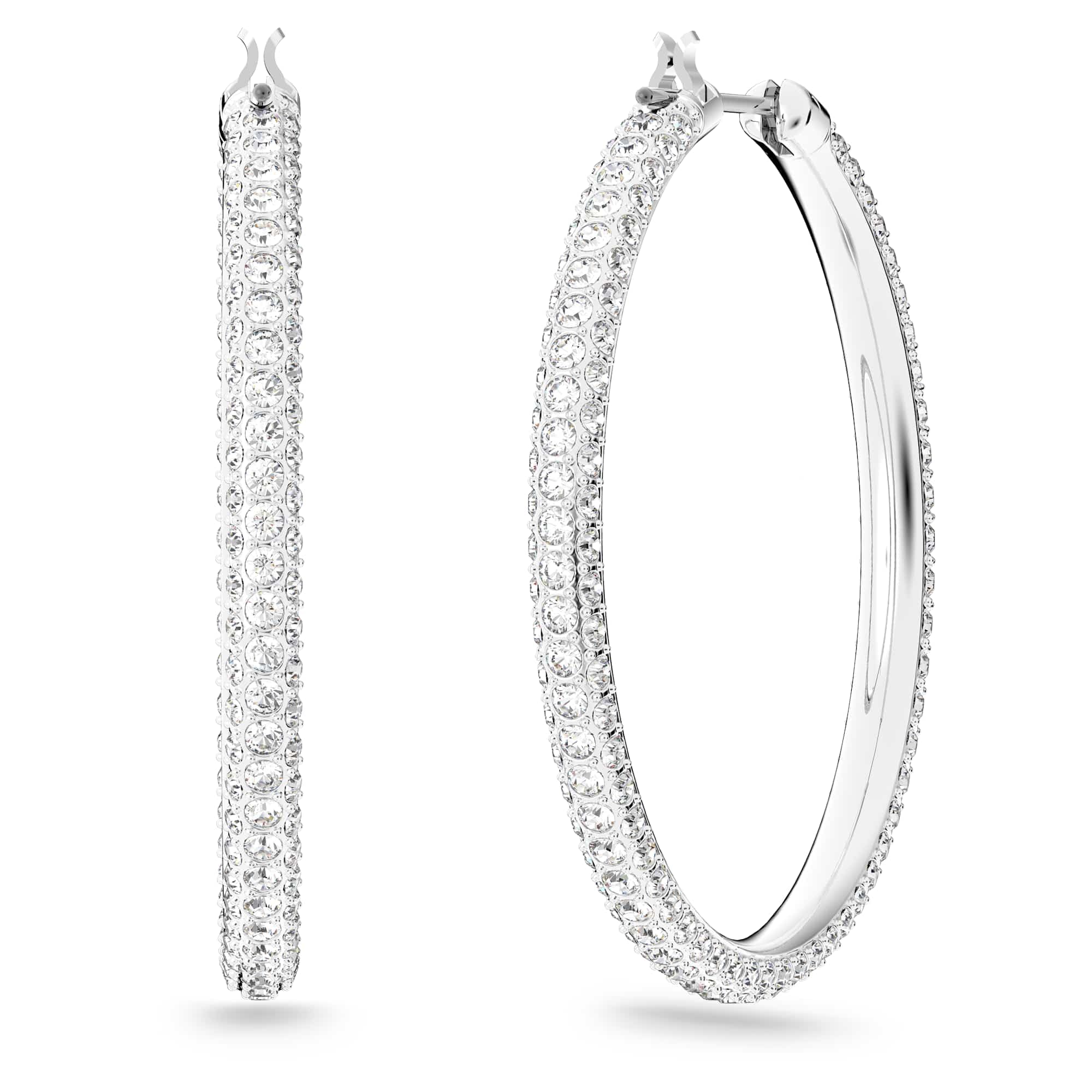 Foto 5 pulgar | Pendientes Swarovski Dextera Hoop Con Cristales Blancos Para Mujer - Venta Internacional.