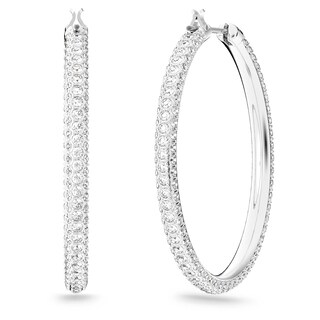 Foto 4 | Pendientes Swarovski Dextera Hoop Con Cristales Blancos Para Mujer - Venta Internacional.