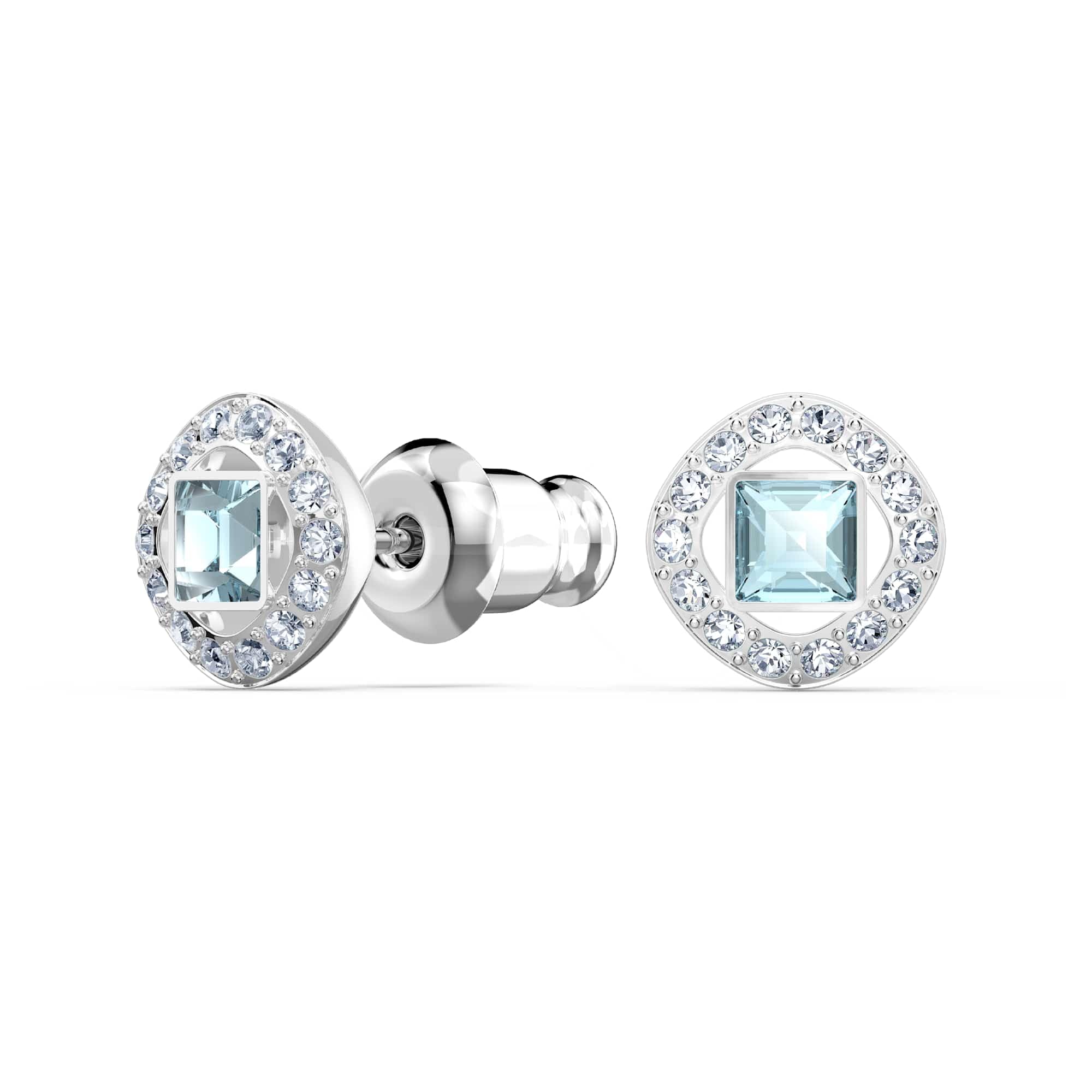 Foto 2 | Pendientes Swarovski Una Angelic Con Cristales Transparentes Y Aguamarina - Venta Internacional.