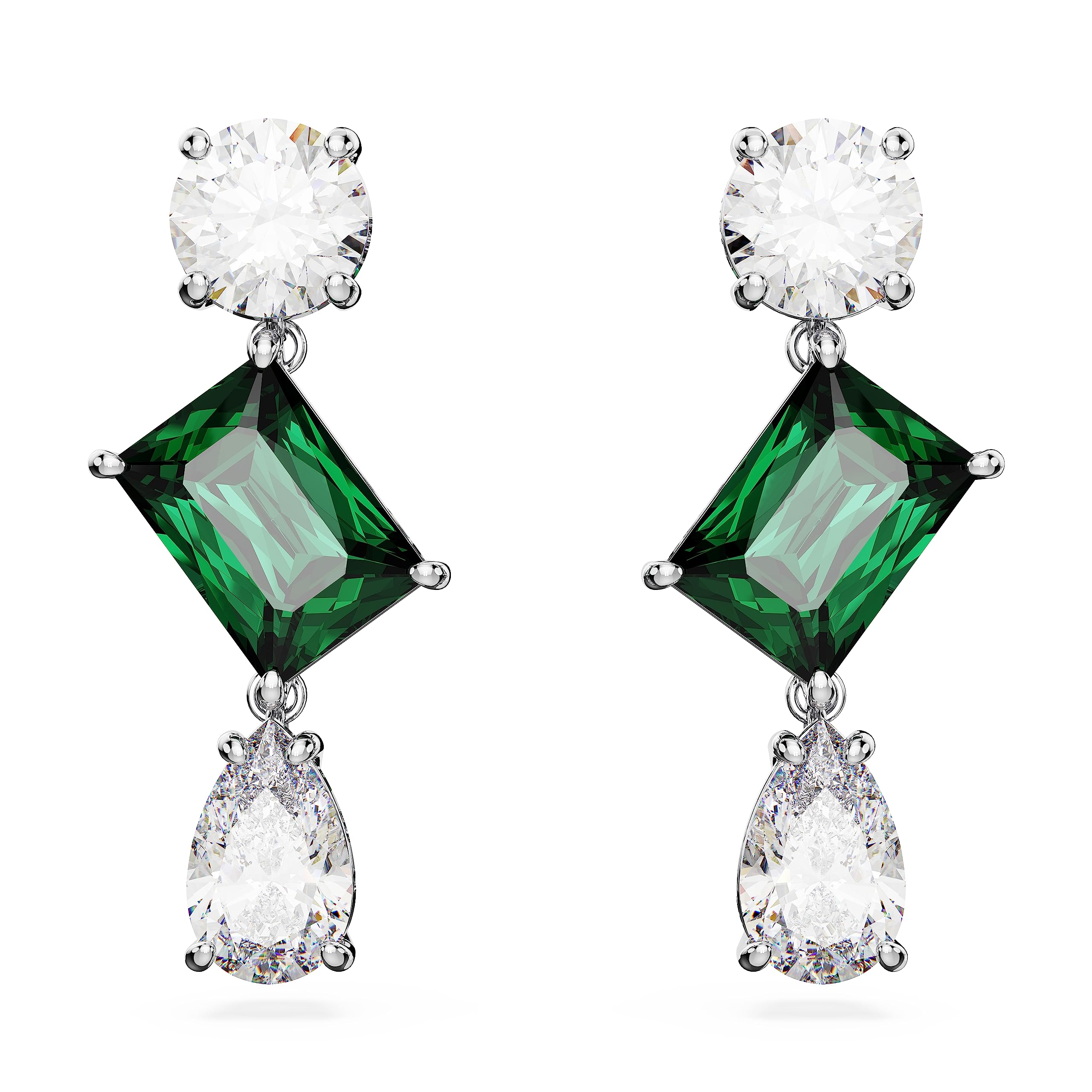 Foto 2 pulgar | Pendientes Swarovski Mesmera Drop Green/clear Stones Rodio - Venta Internacional.