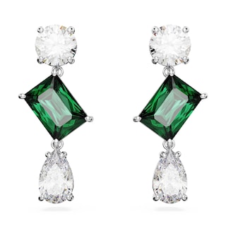 Foto 1 | Pendientes Swarovski Mesmera Drop Green/clear Stones Rodio - Venta Internacional.
