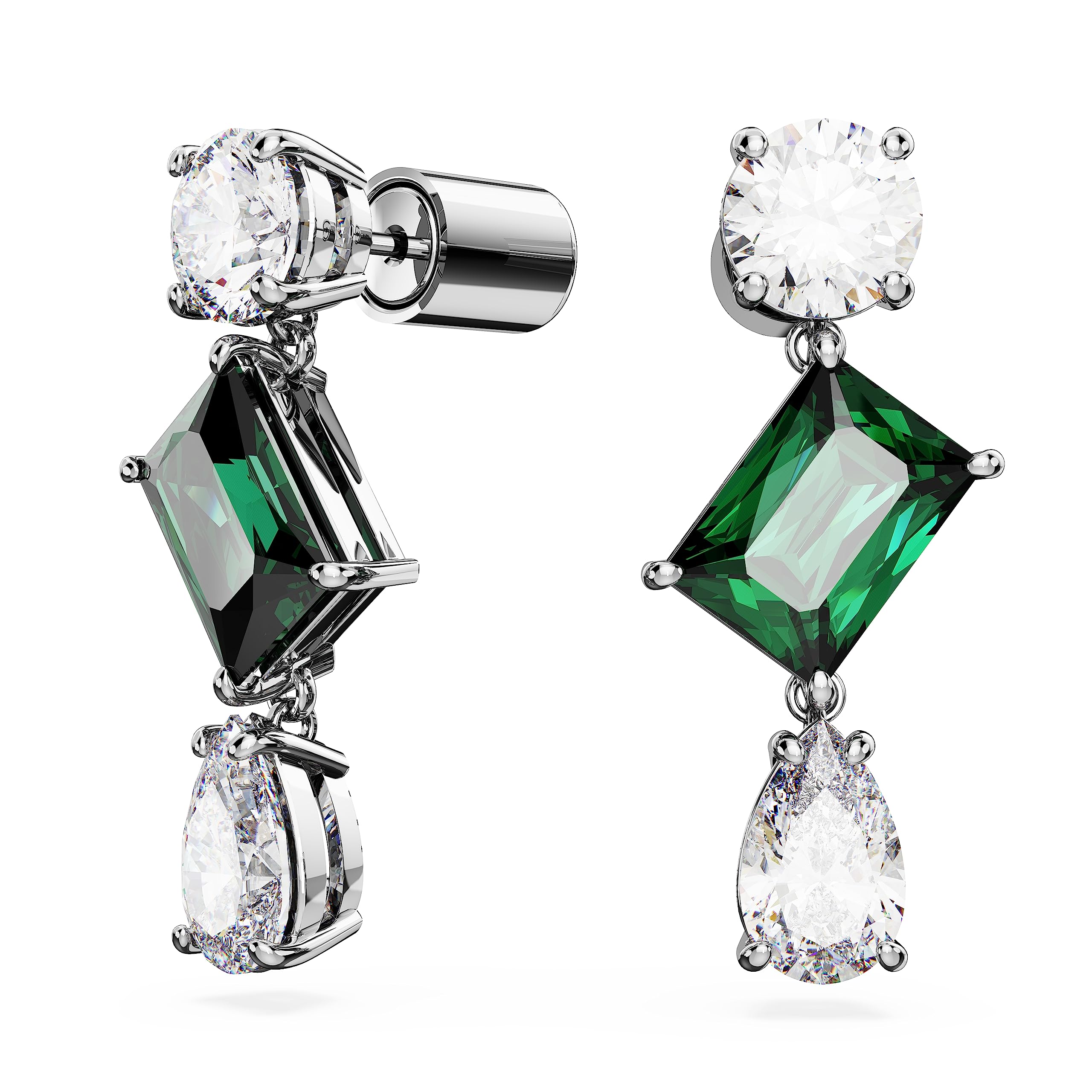 Foto 2 | Pendientes Swarovski Mesmera Drop Green/clear Stones Rodio - Venta Internacional.