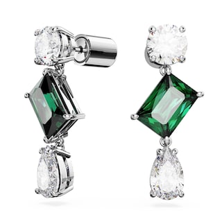Foto 2 | Pendientes Swarovski Mesmera Drop Green/clear Stones Rodio - Venta Internacional.