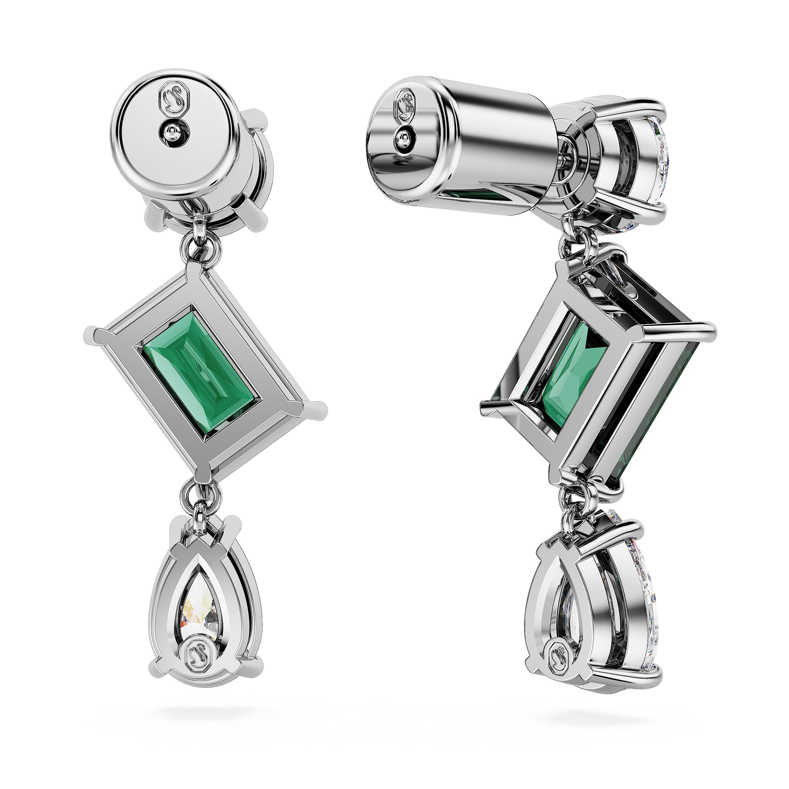 Foto 5 pulgar | Pendientes Swarovski Mesmera Drop Green/clear Stones Rodio - Venta Internacional.