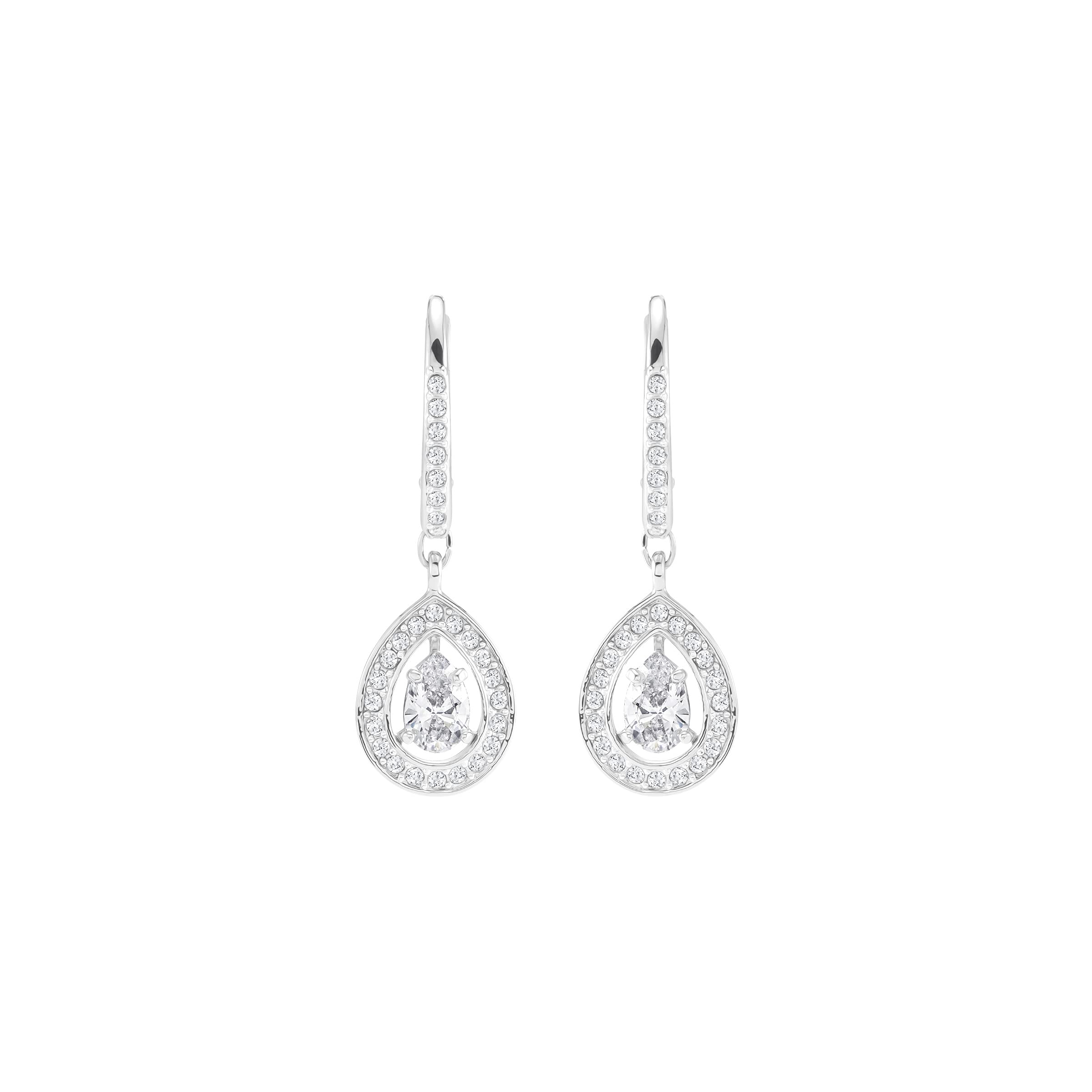 Foto 4 pulgar | Pendientes Swarovski Una Angelic Drop Con Cristal Transparente Pavé - Venta Internacional.