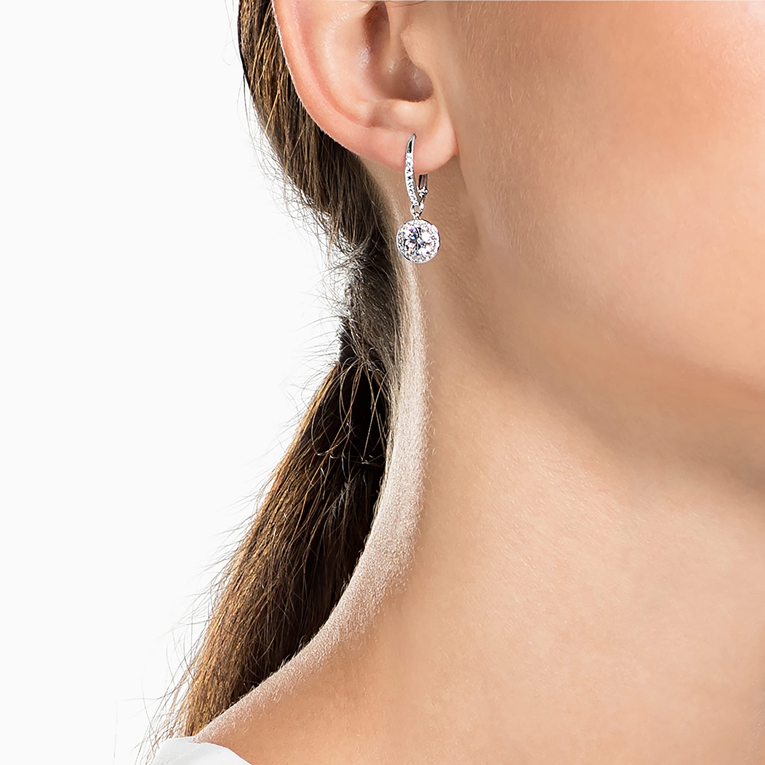 Foto 4 pulgar | Pendientes Swarovski Una Angelic Drop Con Cristales Transparentes - Venta Internacional.