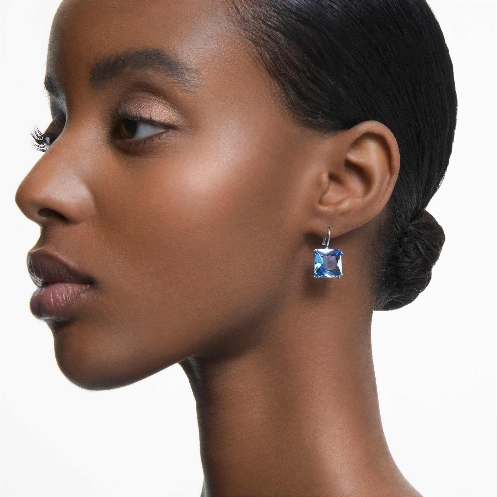 Foto 5 | Pendientes Swarovski Millenia Blue De Cristal Tallado Cuadrado - Venta Internacional.
