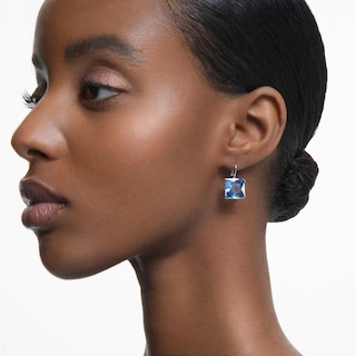 Foto 5 | Pendientes Swarovski Millenia Blue De Cristal Tallado Cuadrado - Venta Internacional.