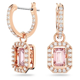 Foto 1 | Pendientes Swarovski Una Drop De Cristal Rosa Tallado En Octágono - Venta Internacional.