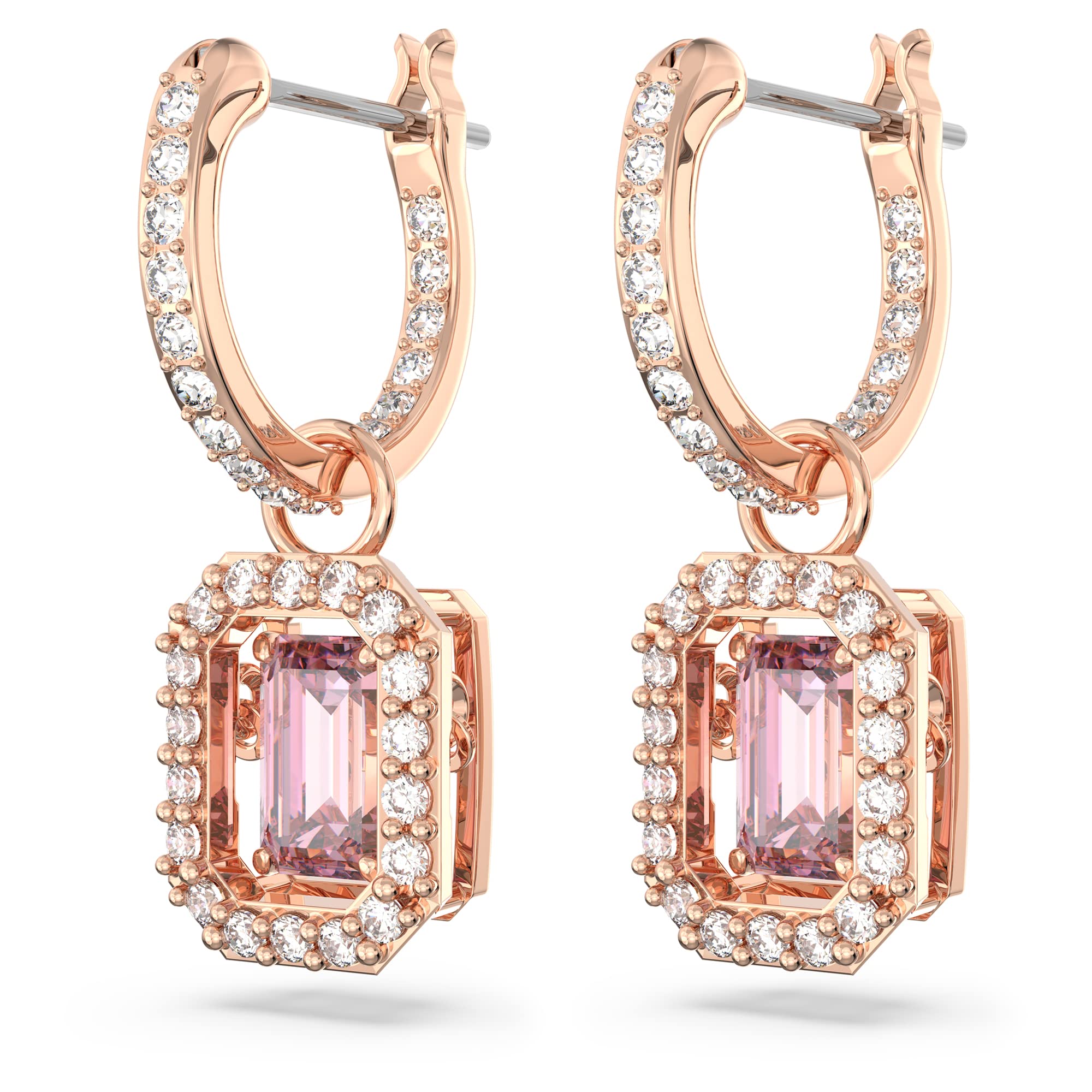 Foto 4 pulgar | Pendientes Swarovski Una Drop De Cristal Rosa Tallado En Octágono - Venta Internacional.