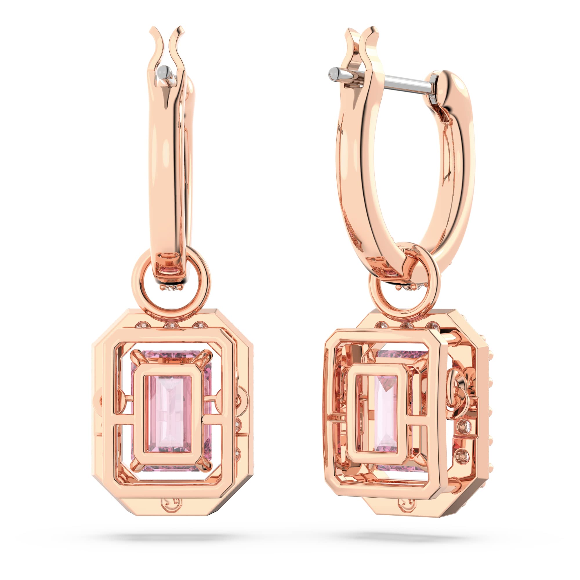 Foto 5 pulgar | Pendientes Swarovski Una Drop De Cristal Rosa Tallado En Octágono - Venta Internacional.