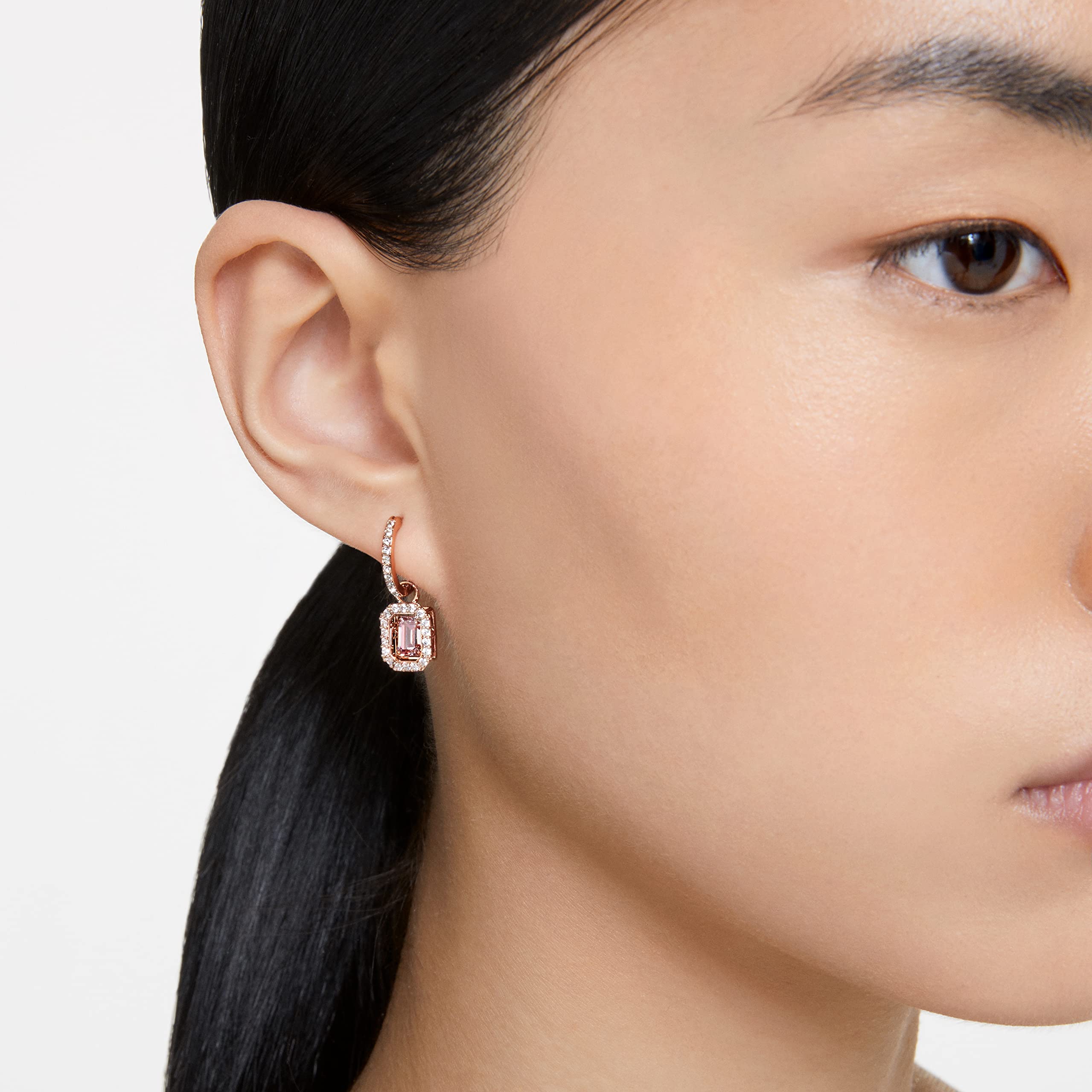 Foto 5 | Pendientes Swarovski Una Drop De Cristal Rosa Tallado En Octágono - Venta Internacional.