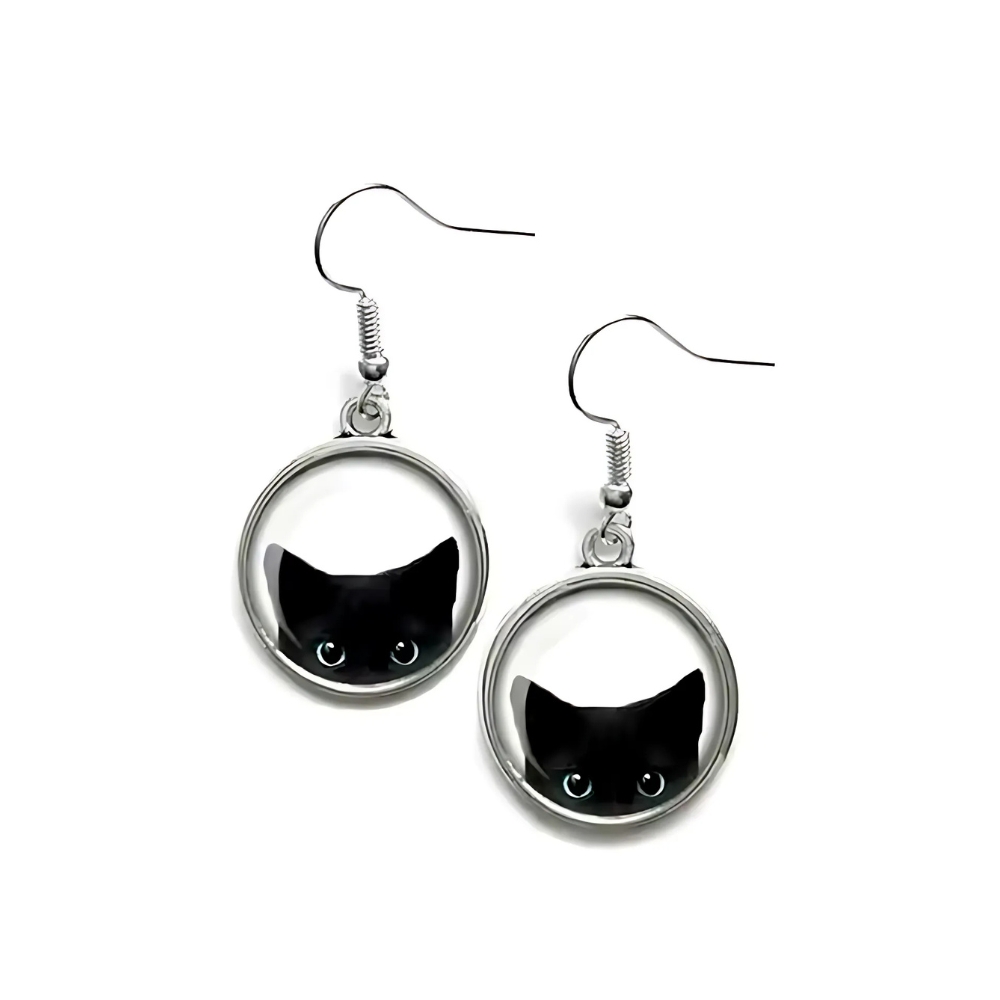 Foto 2 pulgar | Aretes De Gato Miow De Plata P.925