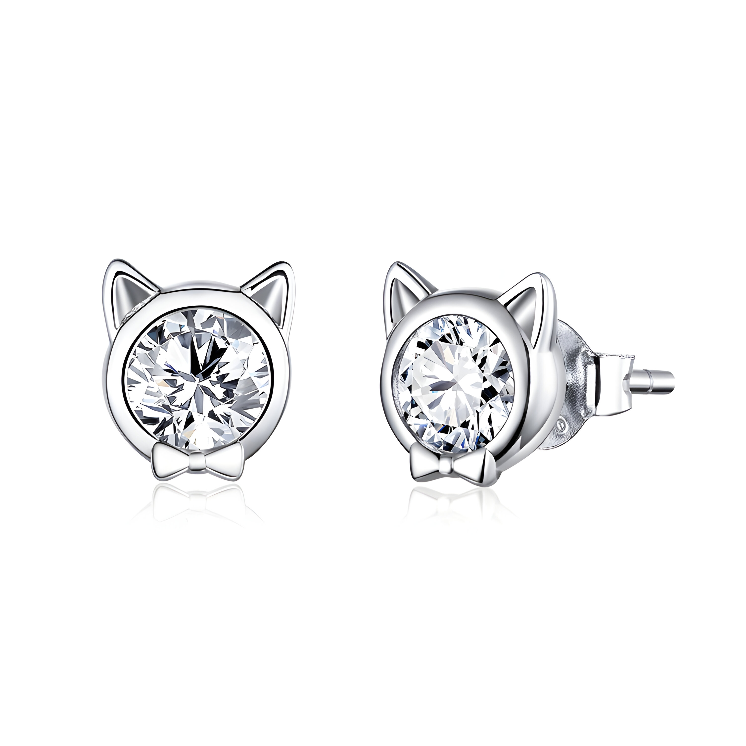Foto 2 pulgar | Broquel De Gato Miow Kiki Season De Plata P 925 Zirconia